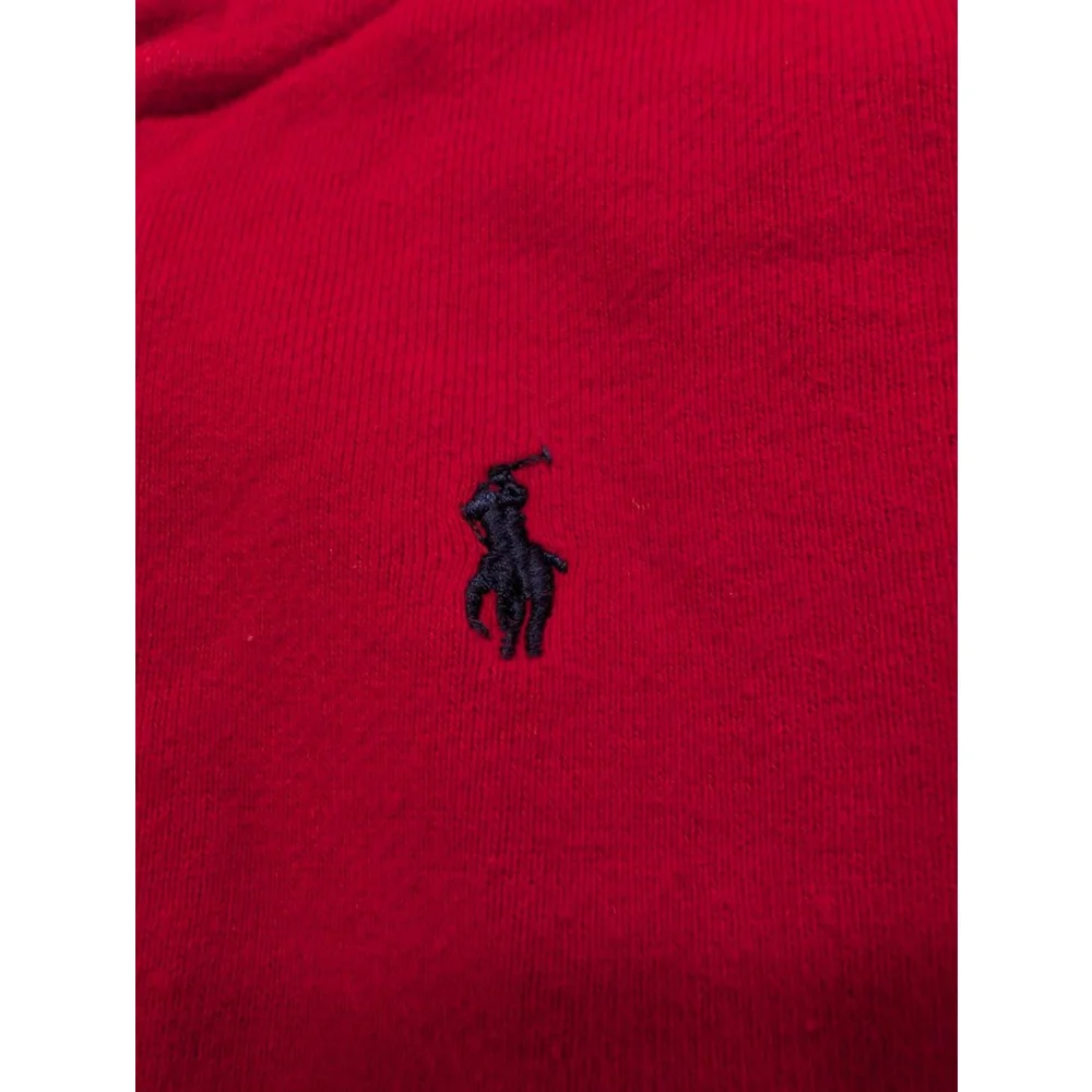 Baby Ralph Lauren Red Full-Zip Hoodie with Black Pony Logo 24 Months
